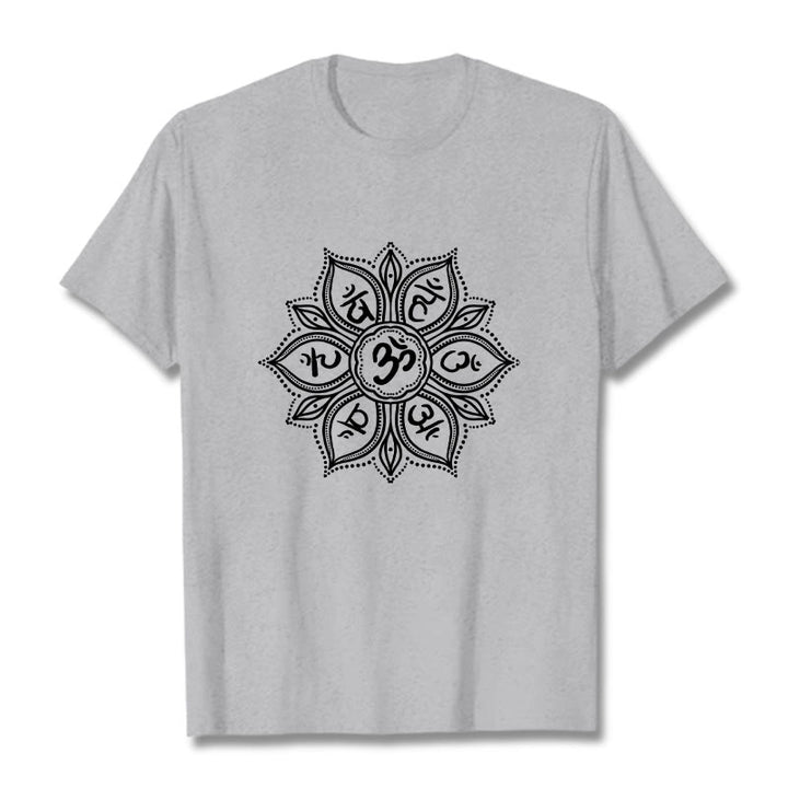 Camiseta con diseño de mandala y Buddha Stones, Om Mani Padme Hum Mantra - Gris claro - 2XL - image 20