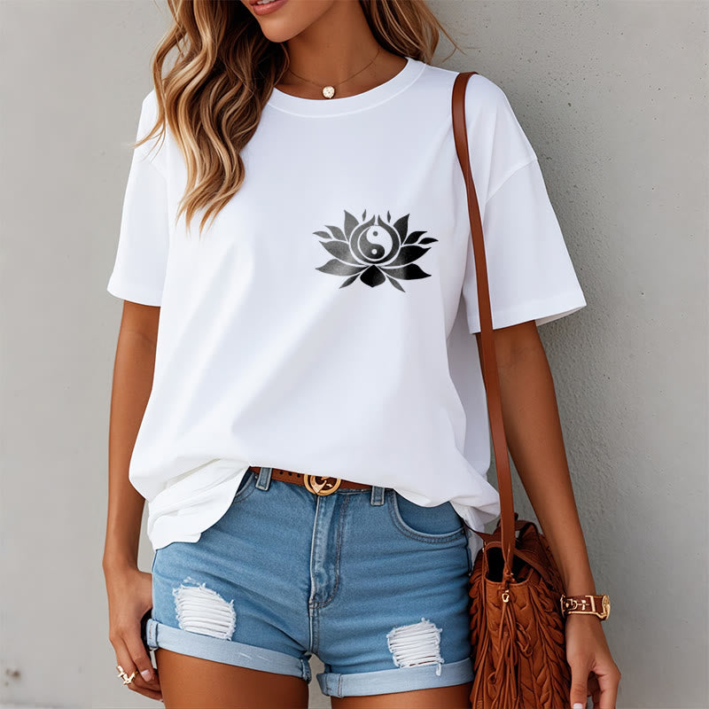 Camiseta con diseño de flor de loto y yang con Buddha Stones - image 9