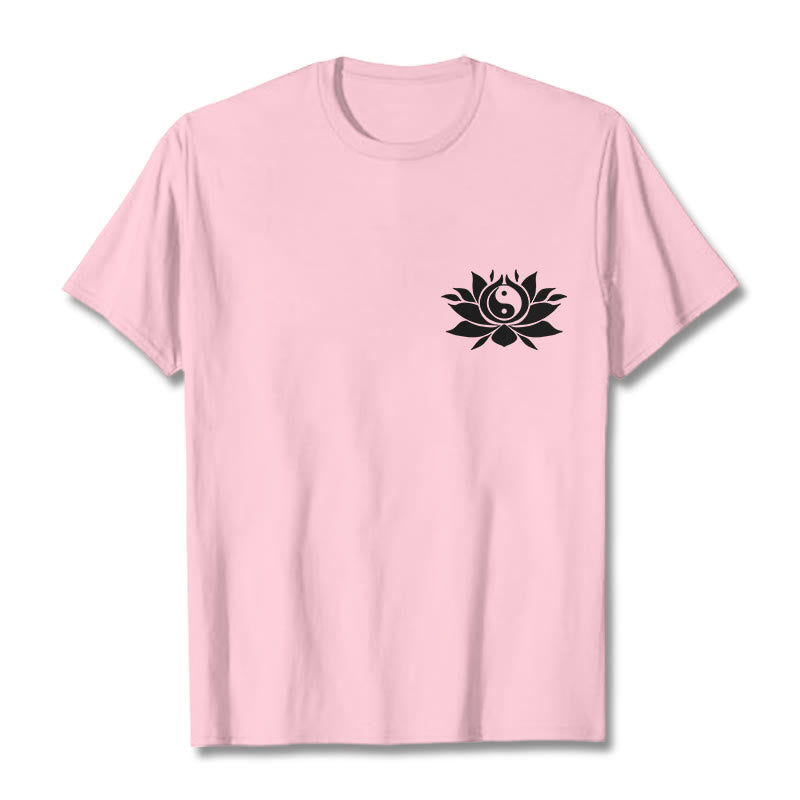 Camiseta con diseño de flor de loto y yang con Buddha Stones - rosa claro - 2XL - image 16