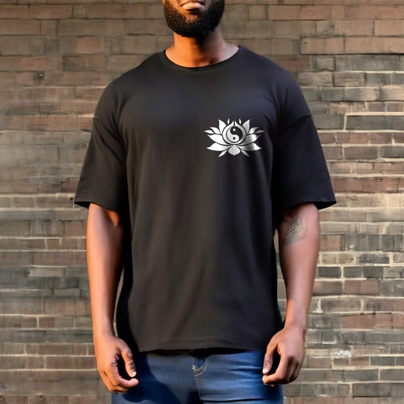 Camiseta con diseño de flor de loto y yang con Buddha Stones - image 3