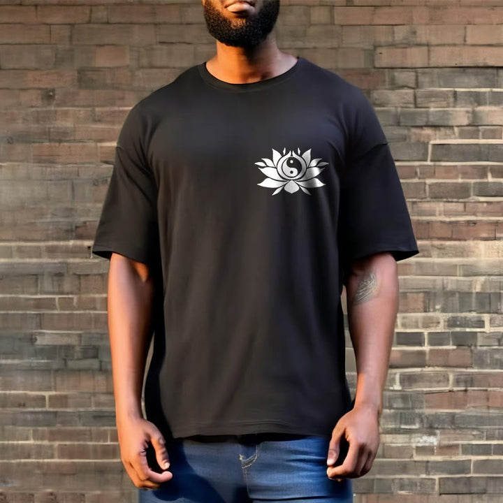 Camiseta con diseño de flor de loto y yang con Buddha Stones - image 3