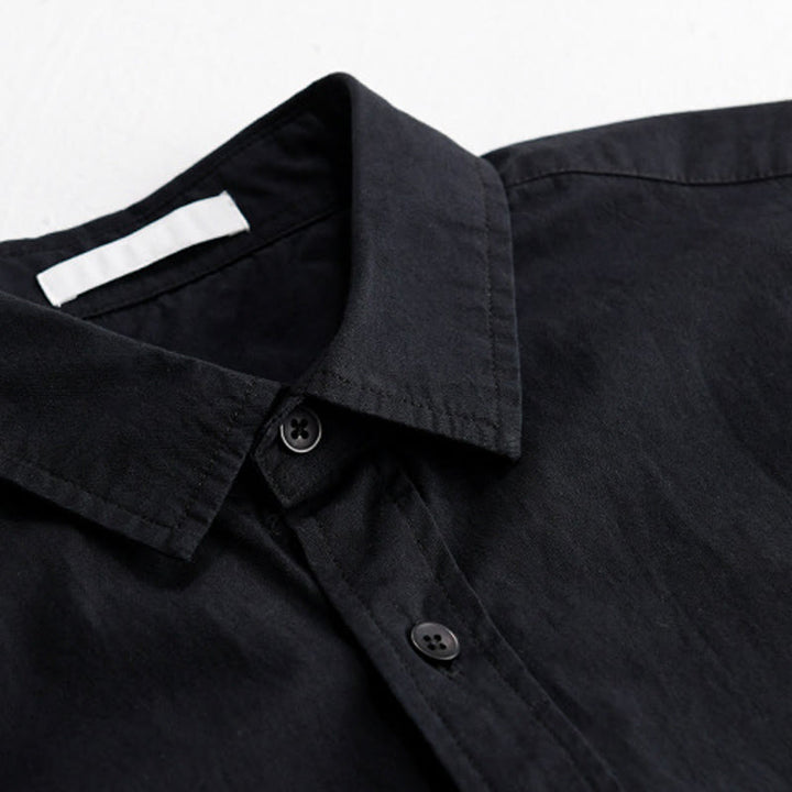 Camisa de algodón de manga corta para hombre con solapa y bolsillo, con bordado de Buddha Stones y estampado de llamas - image 12
