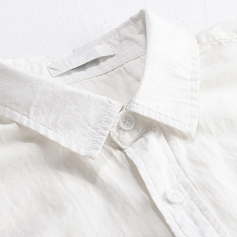 Camisa de algodón de manga corta para hombre con solapa y bolsillo, con bordado de Buddha Stones y estampado de llamas - image 4