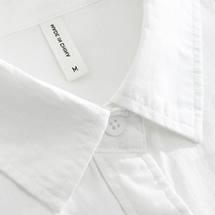 Camisa de algodón de manga corta para hombre con diseño artístico simple y bordado de bambú y Buddha Stones - image 4