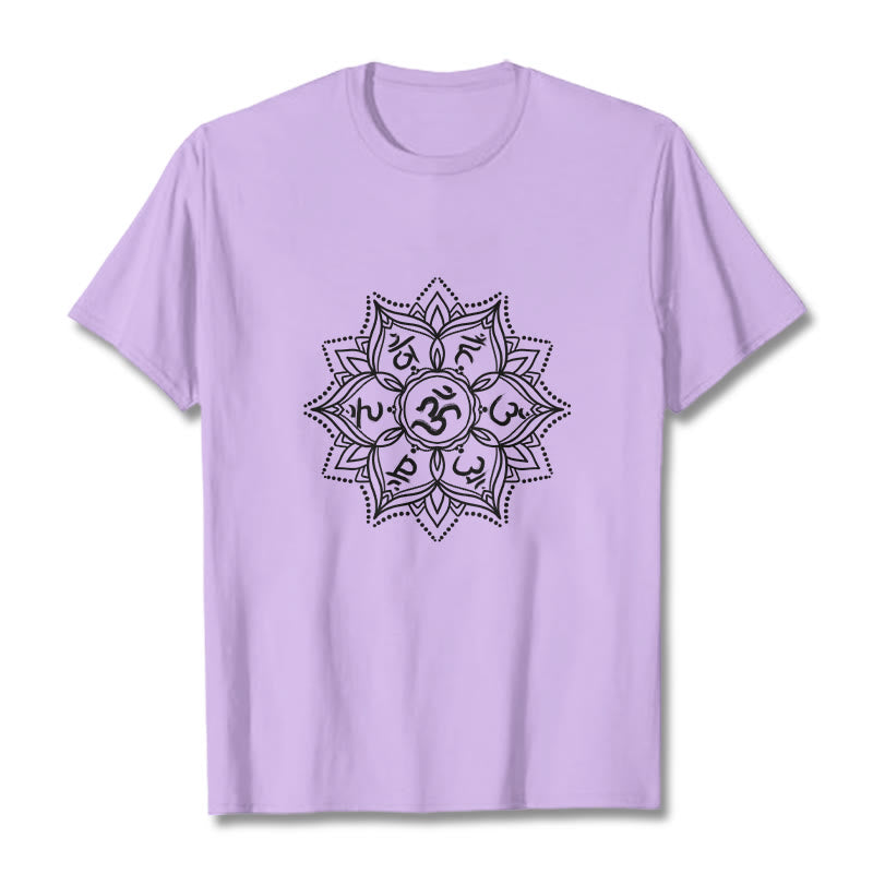 Camiseta con Buddha Stones, Mandala, flor, Om Mani Padme Hum, Mantra sánscrito - Ciruela - 2XL - image 16