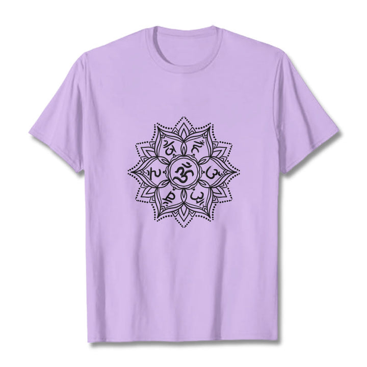 Camiseta con Buddha Stones, Mandala, flor, Om Mani Padme Hum, Mantra sánscrito - Ciruela - 2XL - image 17