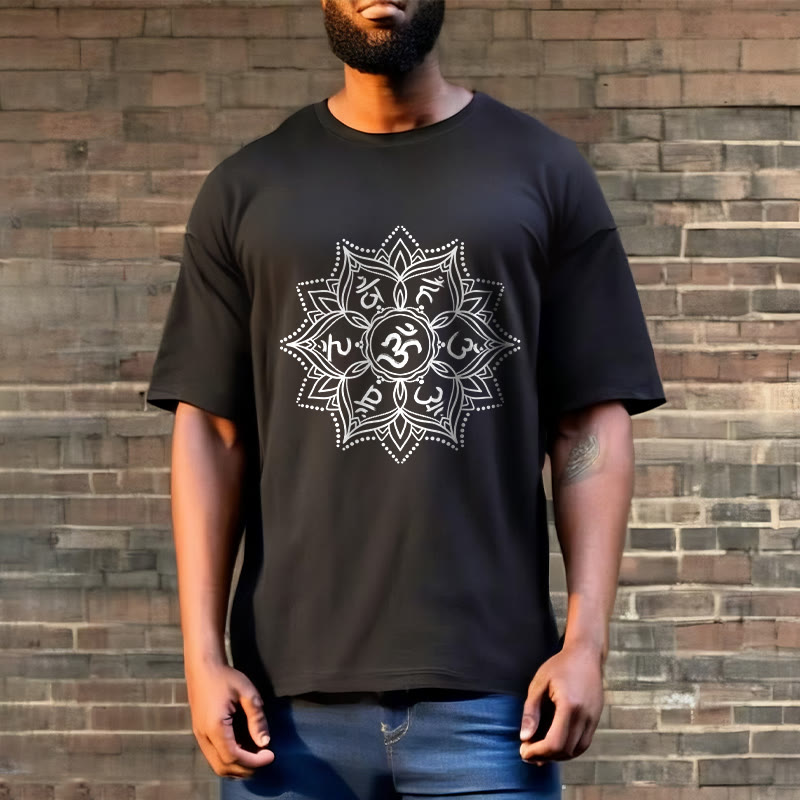 Camiseta con Buddha Stones, Mandala, flor, Om Mani Padme Hum, Mantra sánscrito - image 9