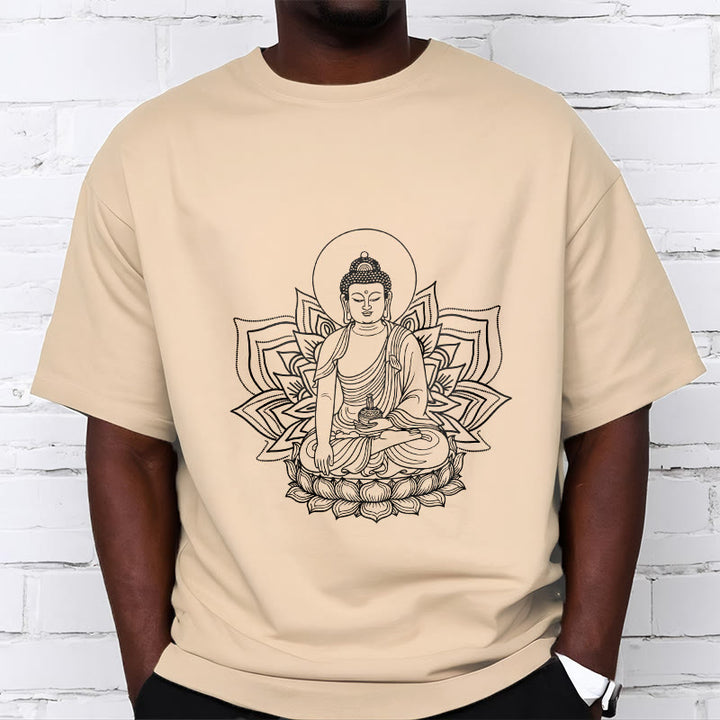Camiseta con el Buddha Stones de la Medicina sentado en un pedestal de loto y piedras de Buda - image 10