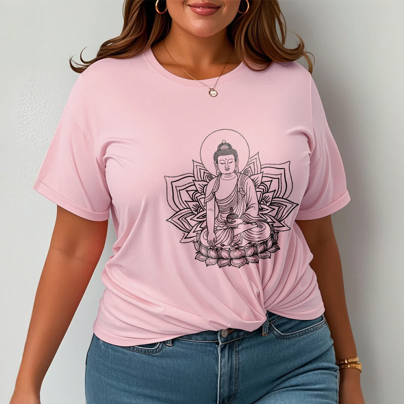 Camiseta con el Buddha Stones de la Medicina sentado en un pedestal de loto y piedras de Buda - image 13