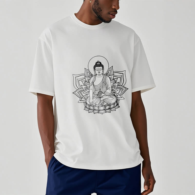 Camiseta con el Buddha Stones de la Medicina sentado en un pedestal de loto y piedras de Buda - image 7