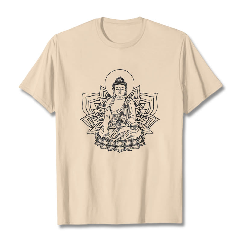 Camiseta con el Buddha Stones de la Medicina sentado en un pedestal de loto y piedras de Buda - Sopa de mariscos - 2XL - image 9
