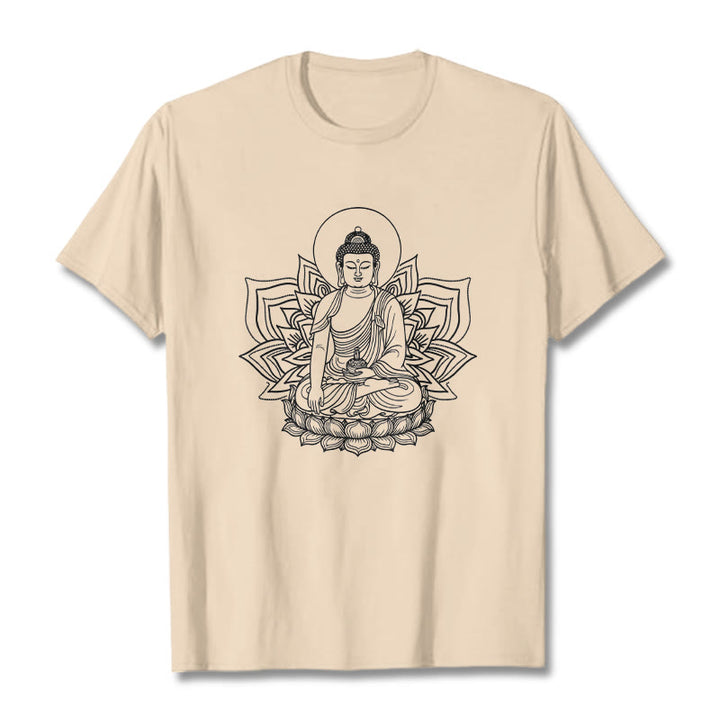 Camiseta con el Buddha Stones de la Medicina sentado en un pedestal de loto y piedras de Buda - Sopa de mariscos - 2XL - image 9