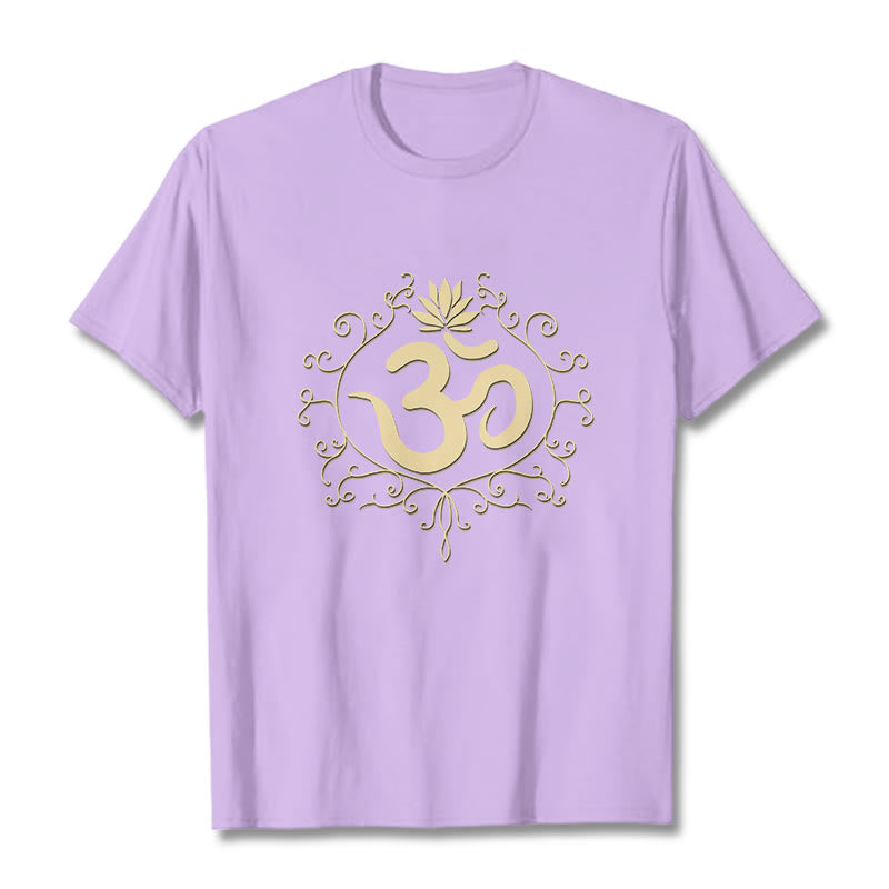 Camiseta con Buddha Stones, símbolo Om, vides y flor de loto - Ciruela - 2XL - image 17