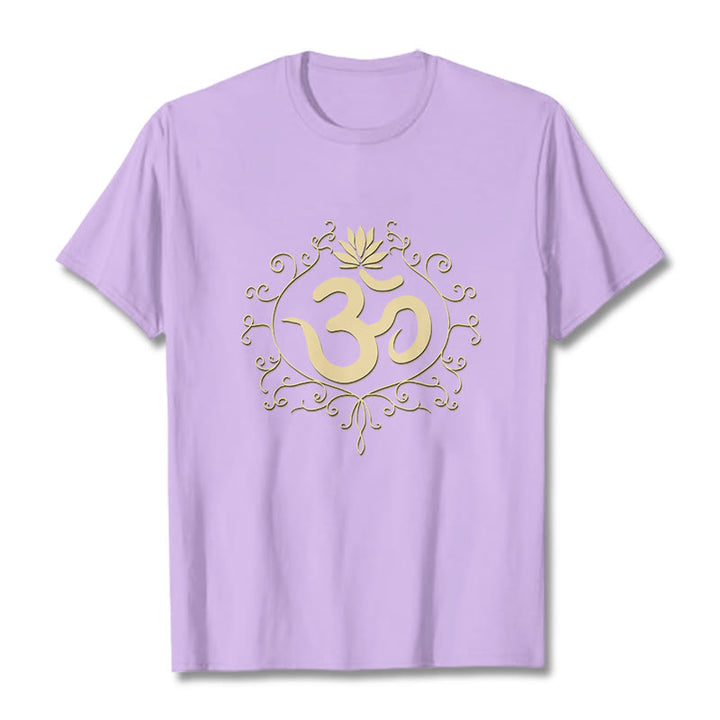 Camiseta con Buddha Stones, símbolo Om, vides y flor de loto - Ciruela - 2XL - image 17