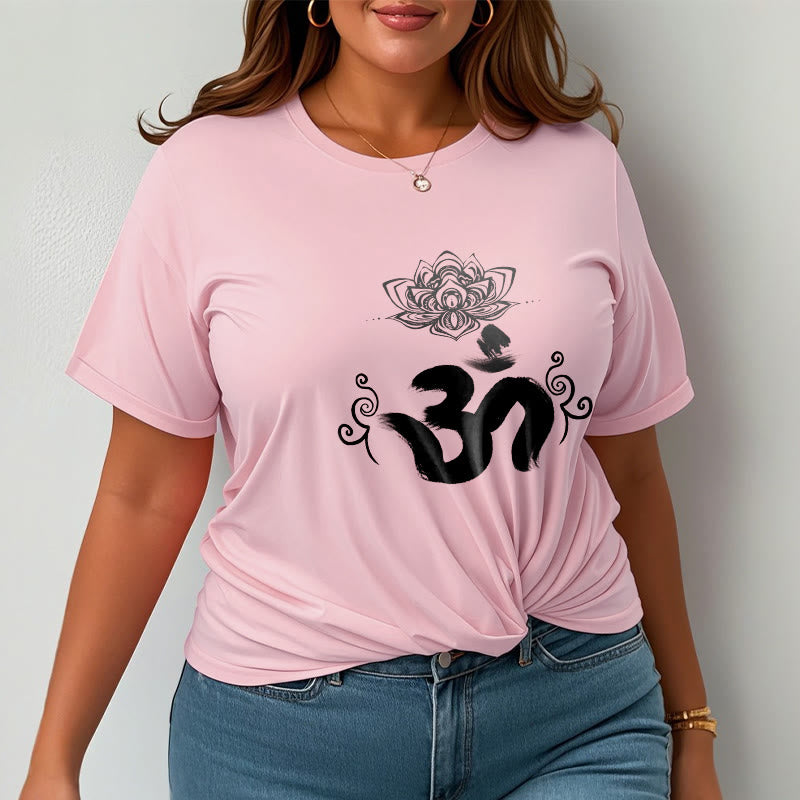Camiseta floral sánscrita con símbolo Om de Buddha Stones - image 16