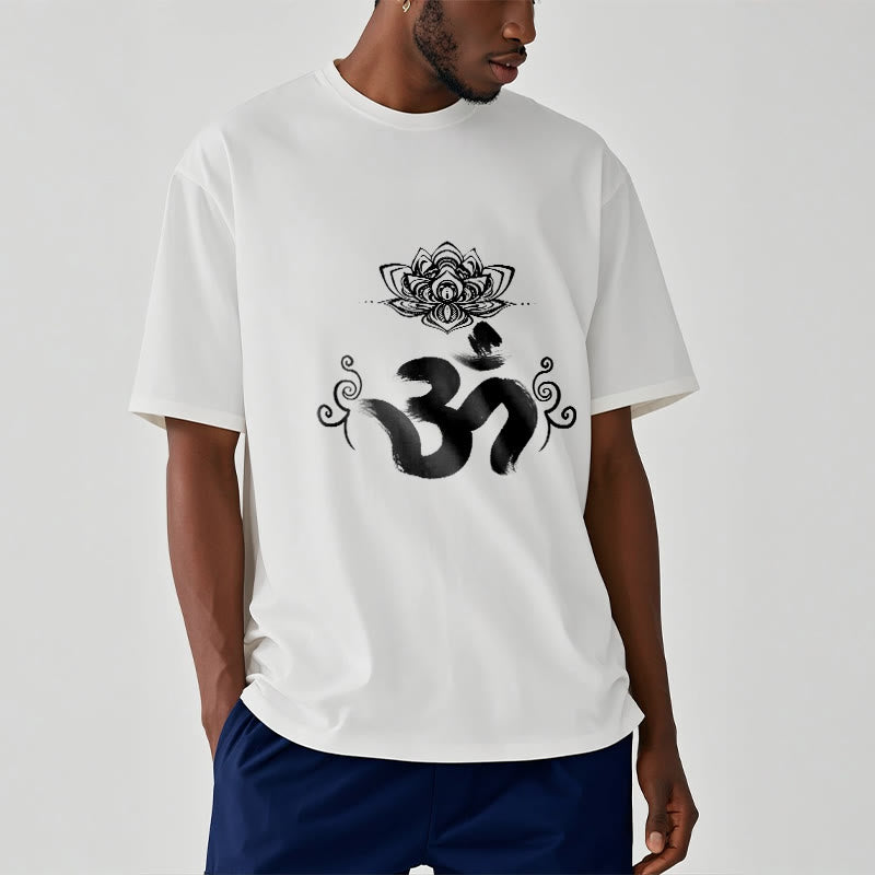 Camiseta floral sánscrita con símbolo Om de Buddha Stones - image 1
