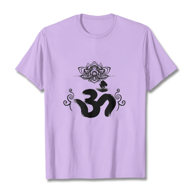 Camiseta floral sánscrita con símbolo Om de Buddha Stones - Ciruela - 2XL - image 17