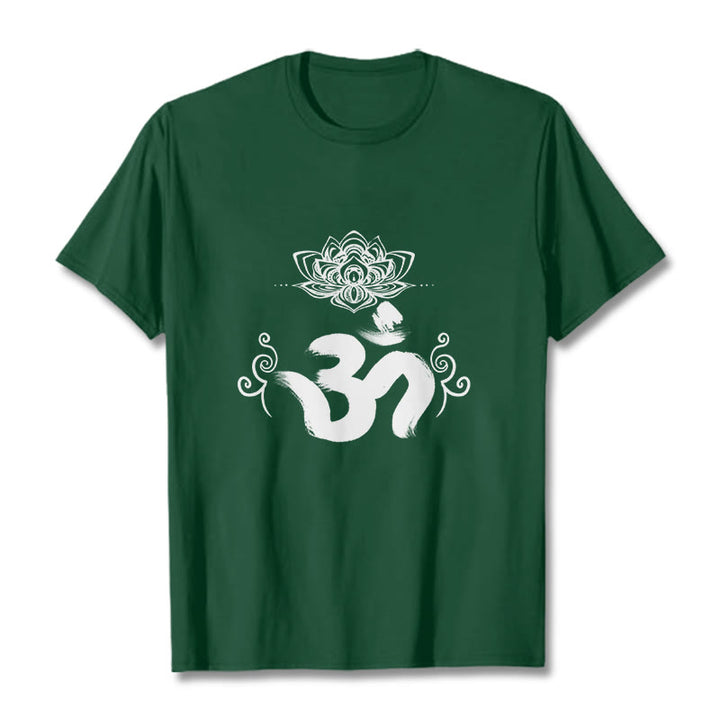 Camiseta floral sánscrita con símbolo Om de Buddha Stones - Verde bosque - 2XL - image 4