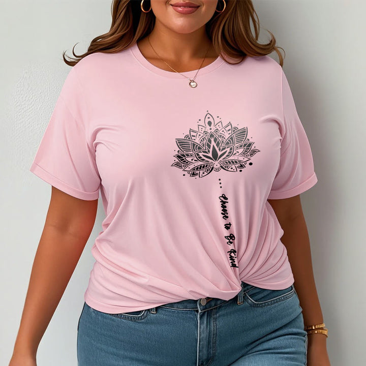 Camiseta con flores geométricas "Elegir ser amable" de Buddha Stones - image 14