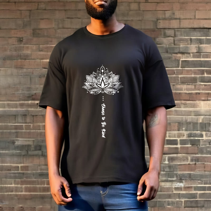 Camiseta con flores geométricas "Elegir ser amable" de Buddha Stones - image 6