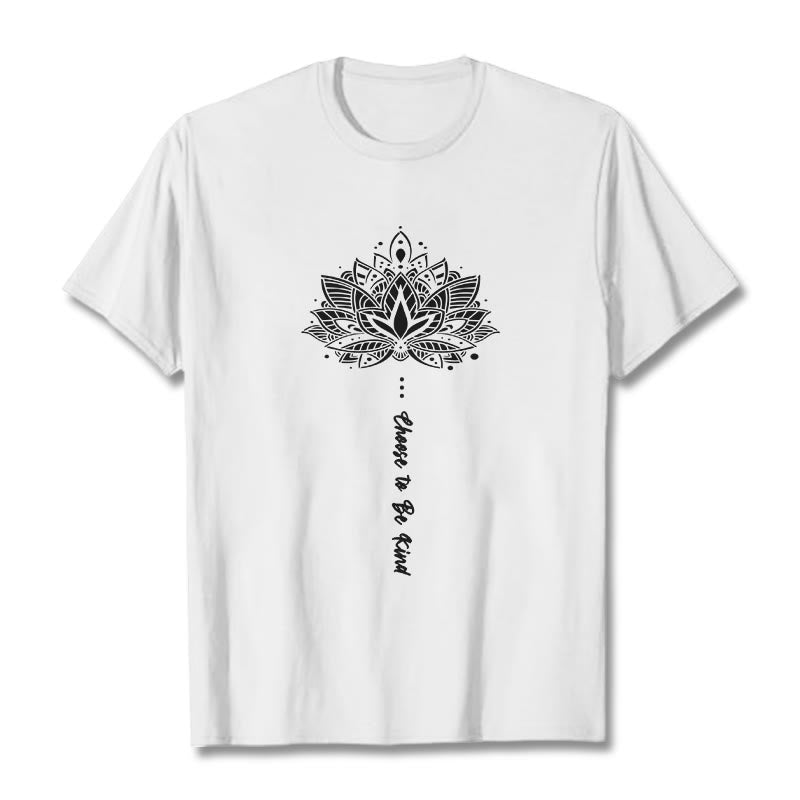 Camiseta con flores geométricas "Elegir ser amable" de Buddha Stones - Blanco - 2XL - image 8