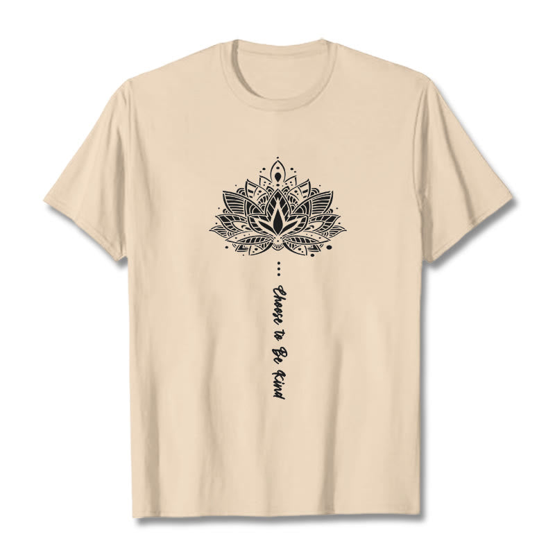 Camiseta con flores geométricas "Elegir ser amable" de Buddha Stones - Sopa de mariscos - 2XL - image 11