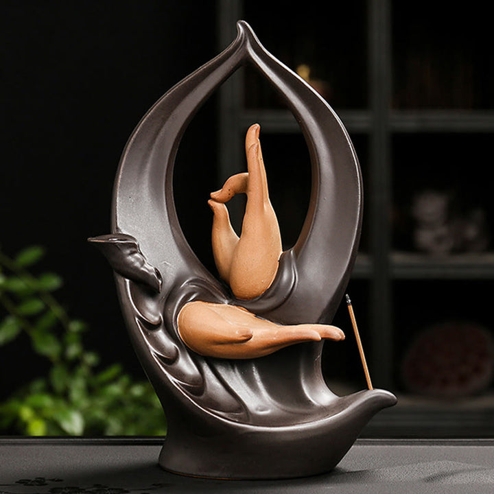 Fuente de humo de reflujo de cerámica con mano de Buda, escaleras, montañas y Buddha Stones de Buda, quemador de incienso decorativo para meditación - image 9