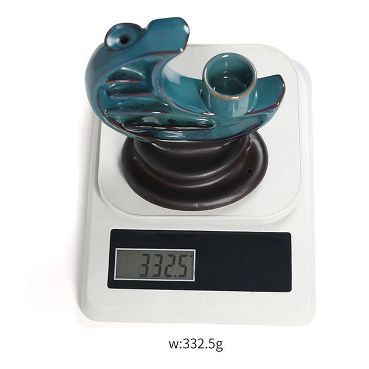 Fuente de humo de cerámica con reflujo y diseño de luna creciente azul con Buddha Stones, candelabro de meditación, quemador de incienso decorativo - image 15