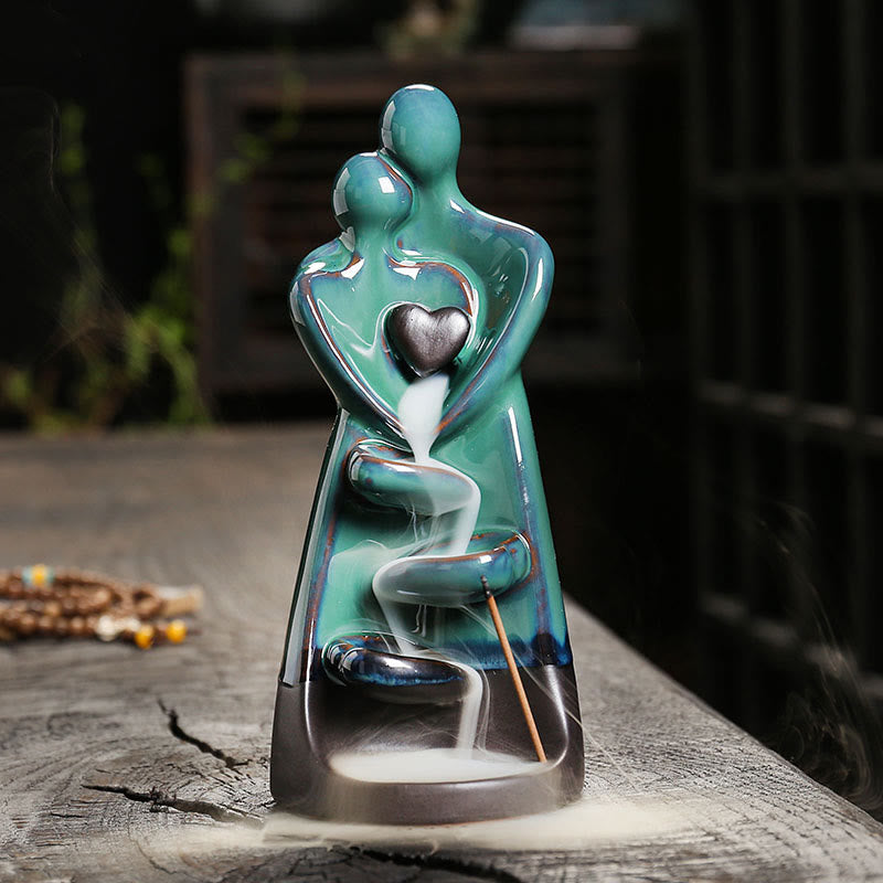 Quemador de incienso curativo con fuente de humo de cerámica con reflujo de amor y Buddha Stones para pareja de enamorados. - 7,3 x 7,4 x 17,4 cm - image 1