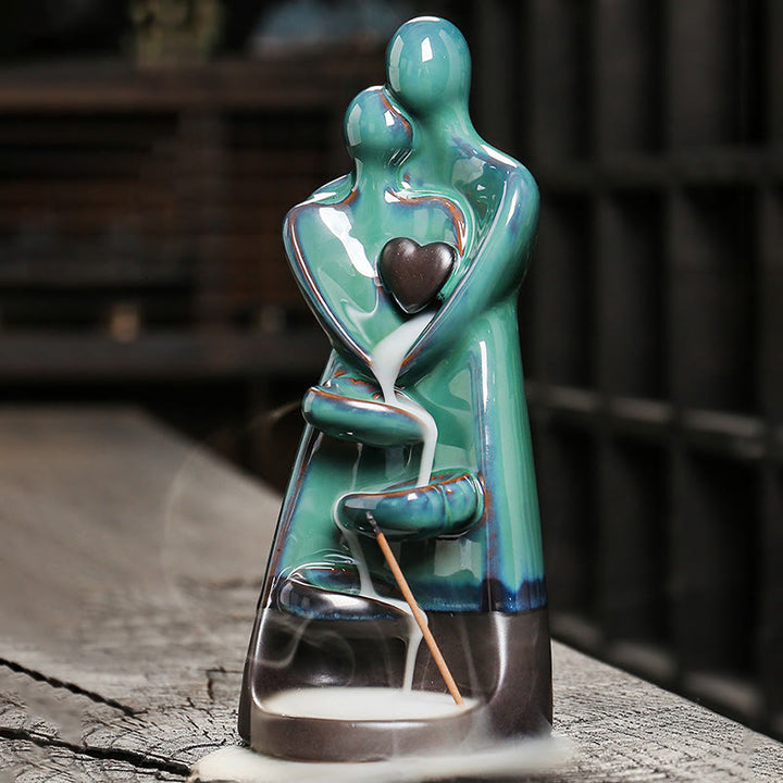Quemador de incienso curativo con fuente de humo de cerámica con reflujo de amor y Buddha Stones para pareja de enamorados. - image 6