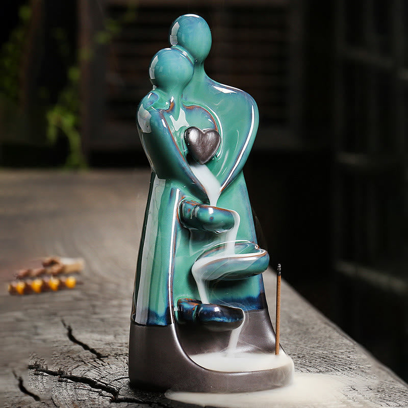 Quemador de incienso curativo con fuente de humo de cerámica con reflujo de amor y Buddha Stones para pareja de enamorados. - image 2
