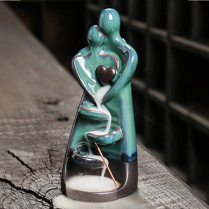 Quemador de incienso curativo con fuente de humo de cerámica con reflujo de amor y Buddha Stones para pareja de enamorados. - image 3