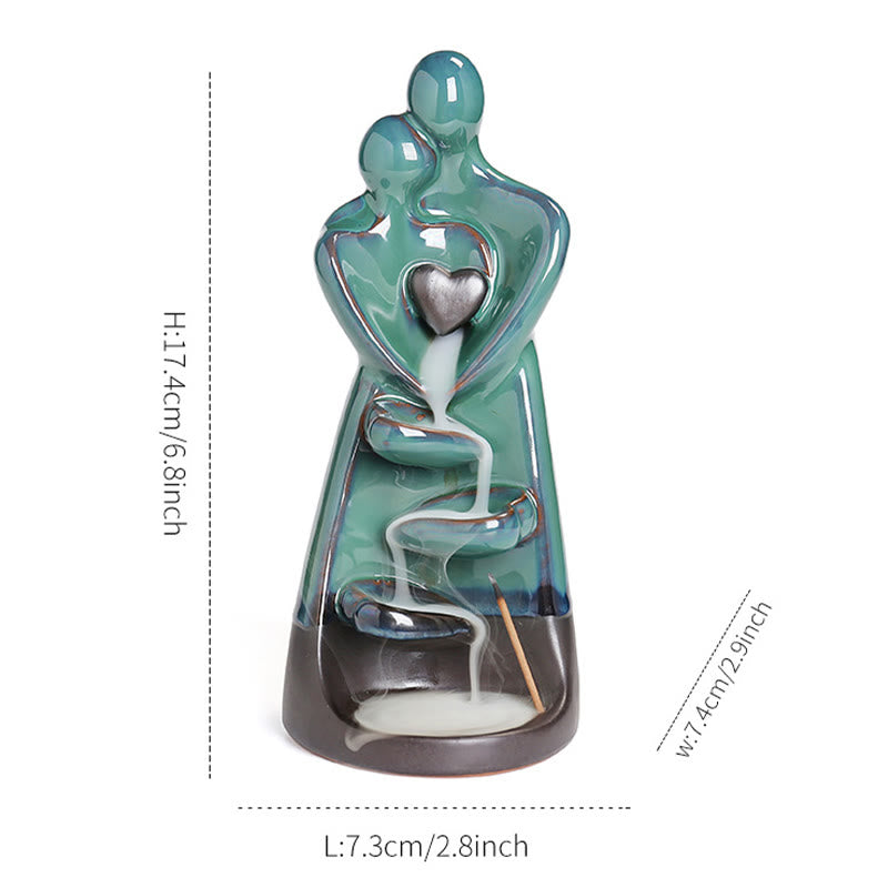 Quemador de incienso curativo con fuente de humo de cerámica con reflujo de amor y Buddha Stones para pareja de enamorados. - image 12