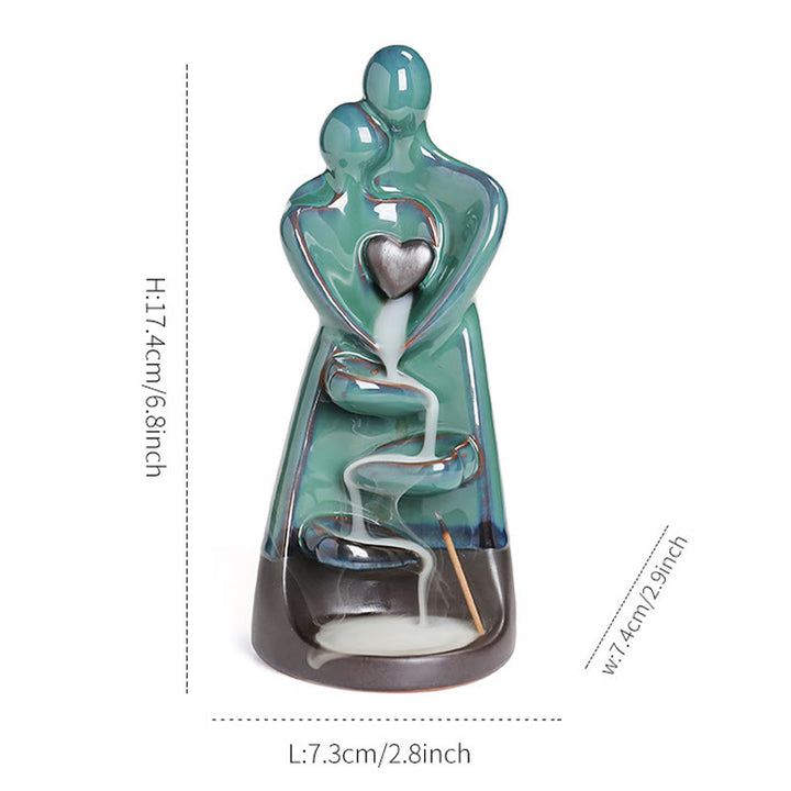 Quemador de incienso curativo con fuente de humo de cerámica con reflujo de amor y Buddha Stones para pareja de enamorados. - image 12