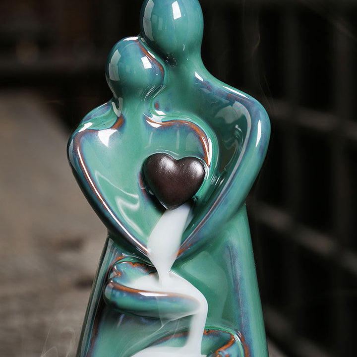 Quemador de incienso curativo con fuente de humo de cerámica con reflujo de amor y Buddha Stones para pareja de enamorados. - image 8