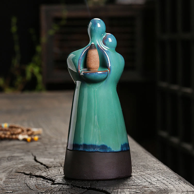 Quemador de incienso curativo con fuente de humo de cerámica con reflujo de amor y Buddha Stones para pareja de enamorados. - image 4