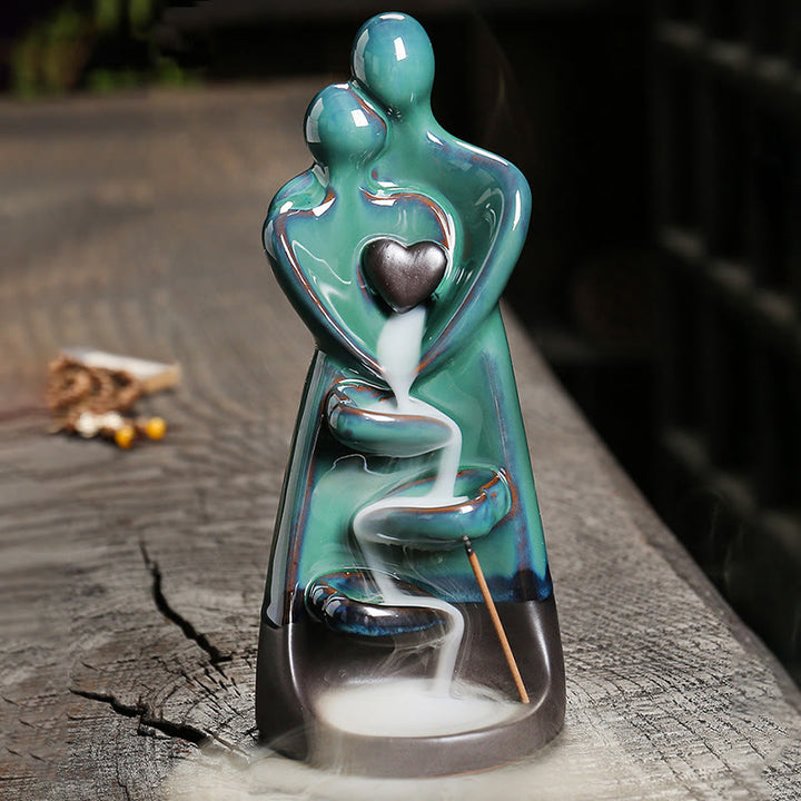Quemador de incienso curativo con fuente de humo de cerámica con reflujo de amor y Buddha Stones para pareja de enamorados. - image 5