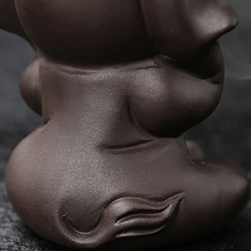 Quemador de incienso con reflujo de arcilla morada, diseño de elefante, Buddha Stones , para sanación y paz - image 24