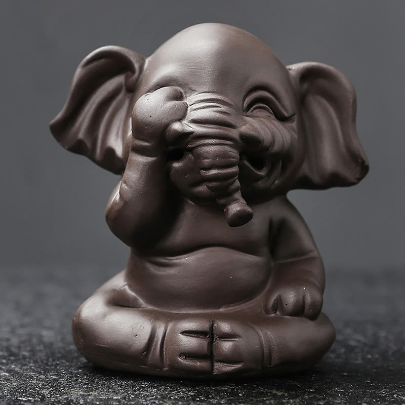 Quemador de incienso con reflujo de arcilla morada, diseño de elefante, Buddha Stones , para sanación y paz - image 10