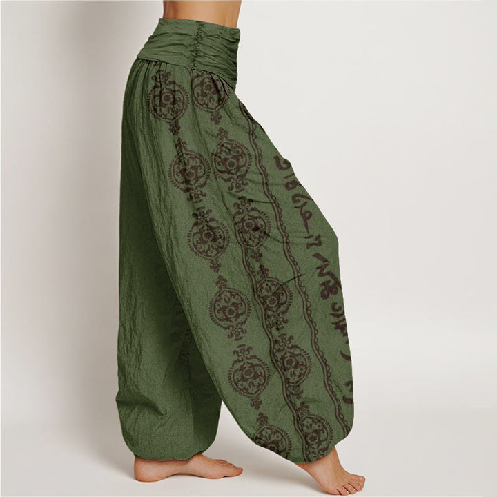 Buddha Stones Mandala Om Mani Padme Hum - Pantalones harén con cintura elástica para mujer - image 6