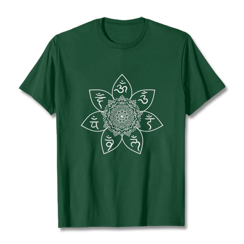 Camiseta con estampado de Buddha Stones Mandala Om Mani Padme Hum - Verde bosque - 2XL - image 1