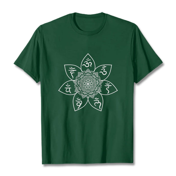 Camiseta con estampado de Buddha Stones Mandala Om Mani Padme Hum - Verde bosque - 2XL - image 1