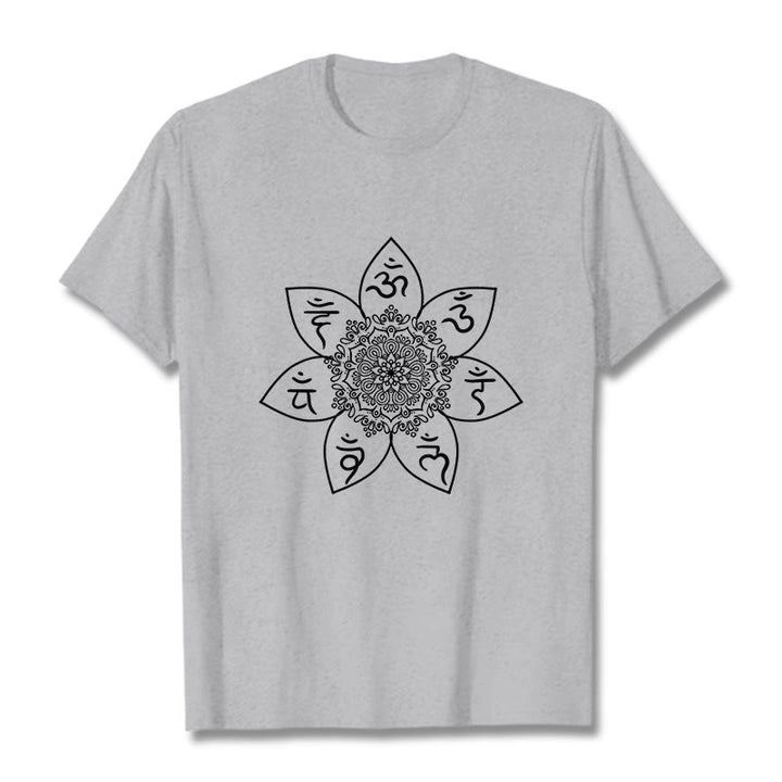 Camiseta con estampado de Buddha Stones Mandala Om Mani Padme Hum - Gris claro - 2XL - image 20