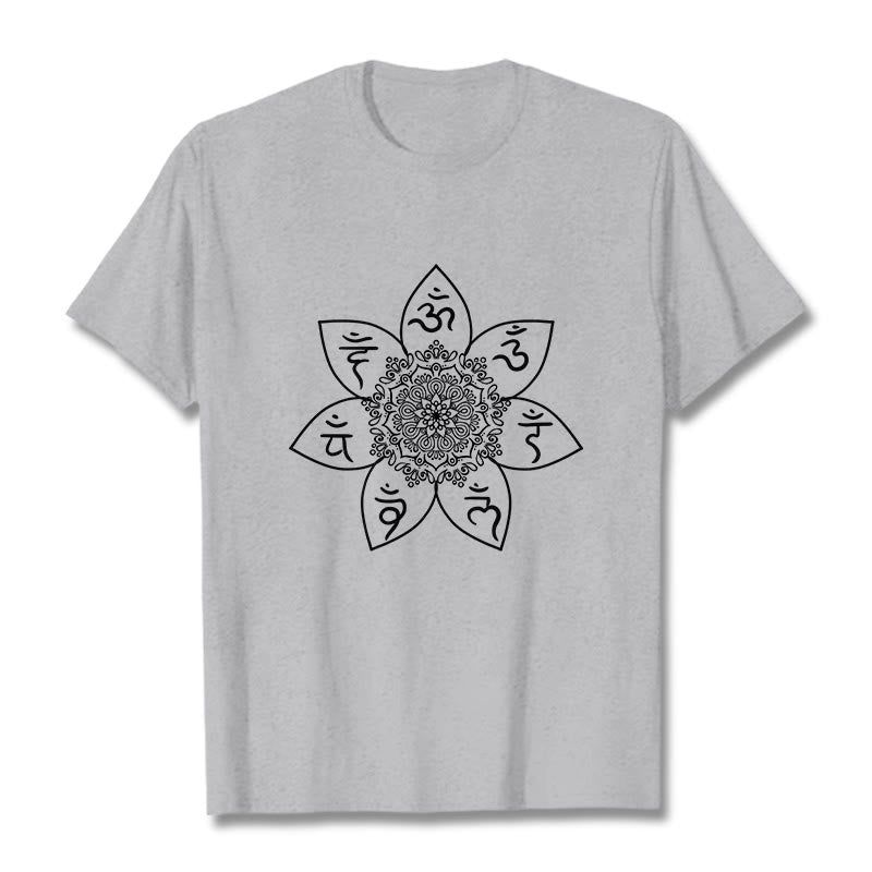 Camiseta con estampado de Buddha Stones Mandala Om Mani Padme Hum - Gris claro - 2XL - image 19