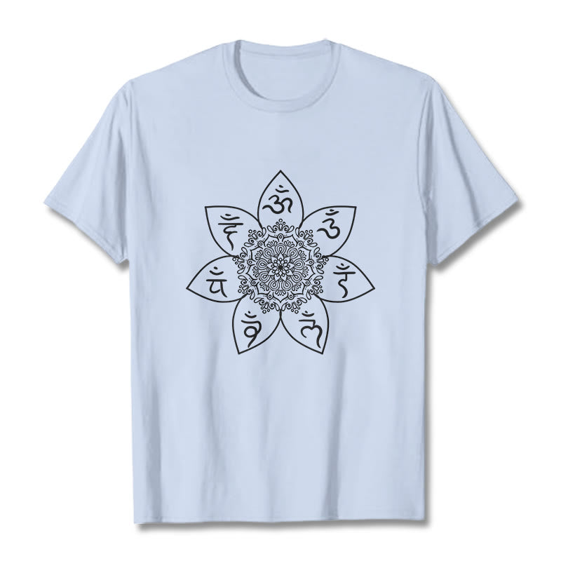 Camiseta con estampado de Buddha Stones Mandala Om Mani Padme Hum - Cian claro - 2XL - image 19