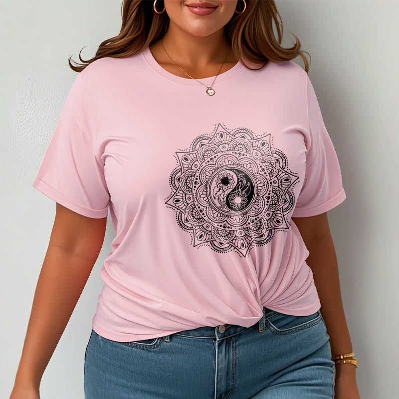 Camiseta con estampado de símbolo YinYang y mandala de Buddha Stones - image 13
