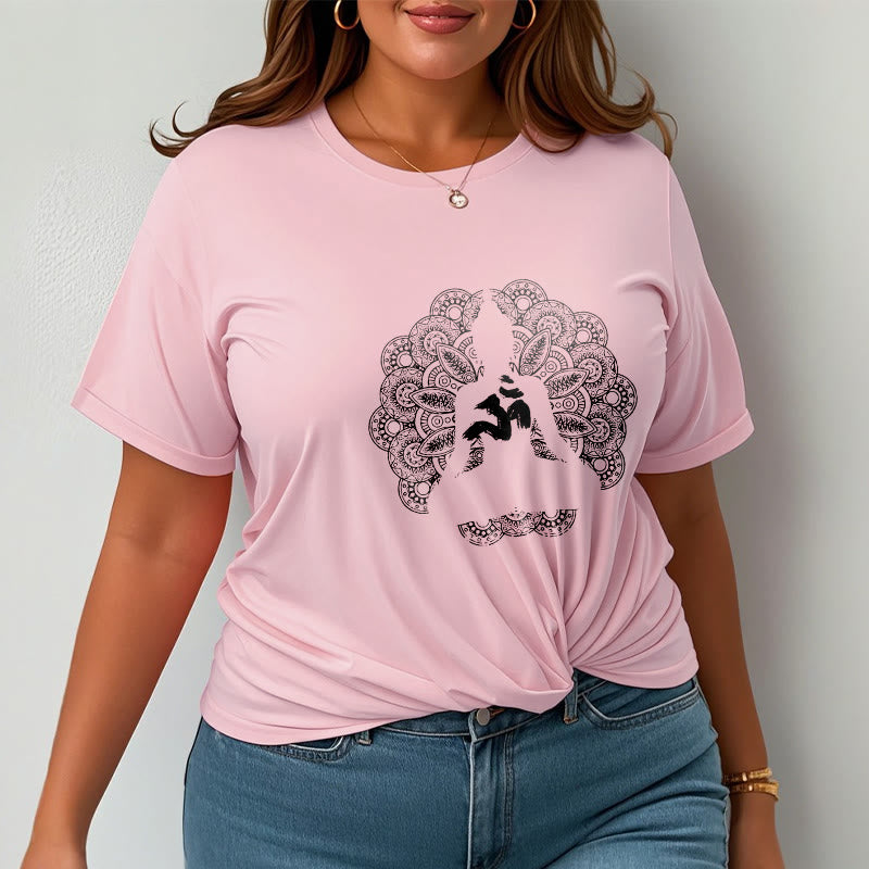 Camiseta con estampado de símbolo Om y mandala de colores puros con Buddha Stones - image 14