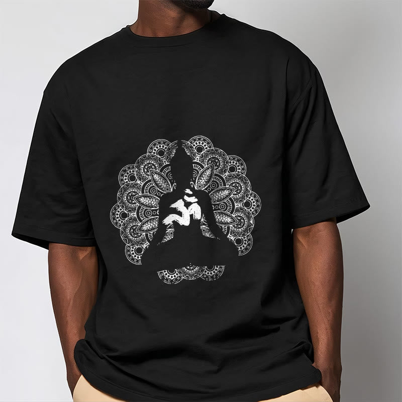 Camiseta con estampado de símbolo Om y mandala de colores puros con Buddha Stones - image 2