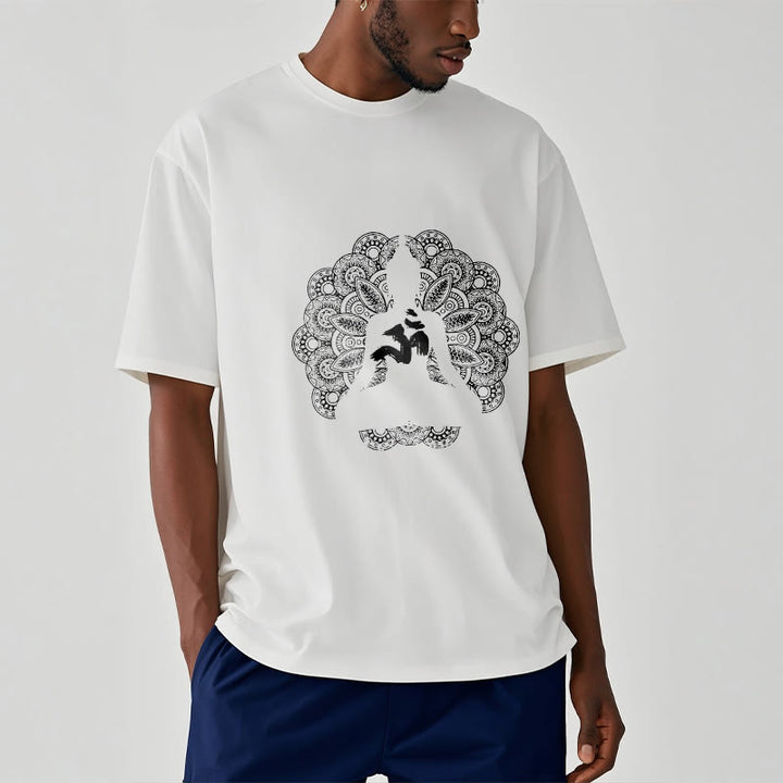 Camiseta con estampado de símbolo Om y mandala de colores puros con Buddha Stones - image 7