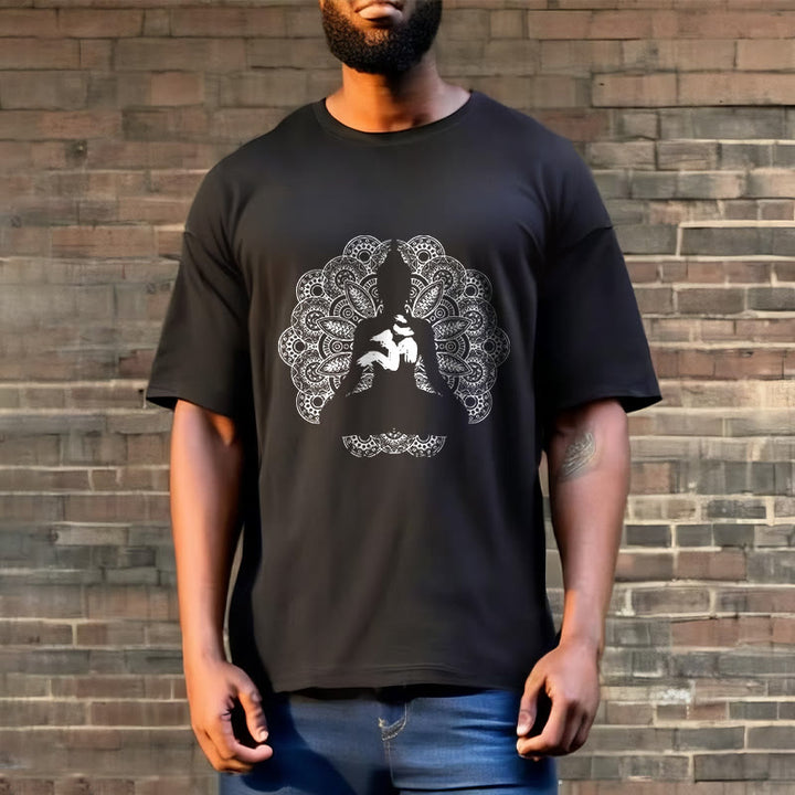 Camiseta con estampado de símbolo Om y mandala de colores puros con Buddha Stones - image 2